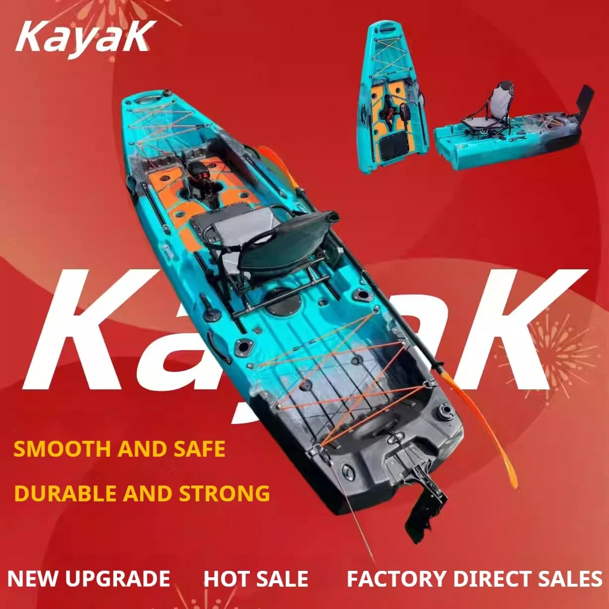 Fishing Kayak Pedal Drive - Caiaque Modular LLDPE com Pedal e
