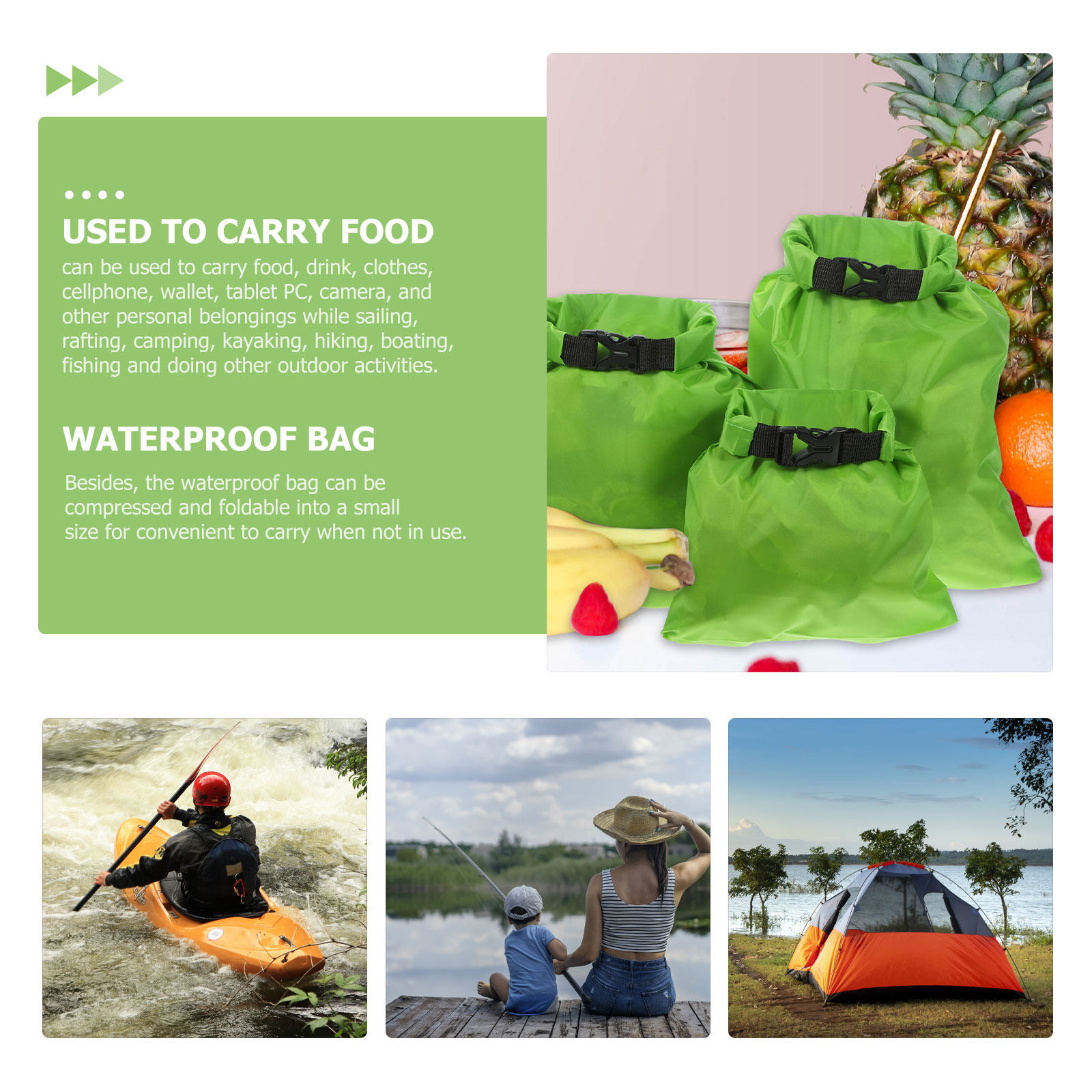 3 Peças de Sacos Impermeáveis  - Fishing Kayak Storage Bag avaliação e preço